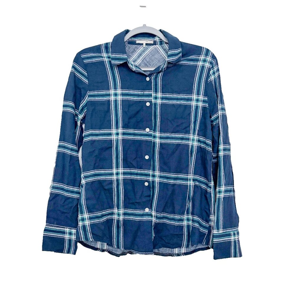 Oak + Fort Plaid Button Down Shirt Size S - BLUE